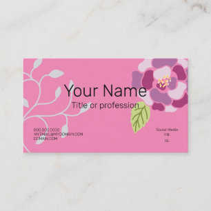 Professional Pink Flower Woman Girly Business Card