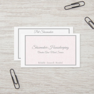 Professional Pink Linen Home Services Business Car Card