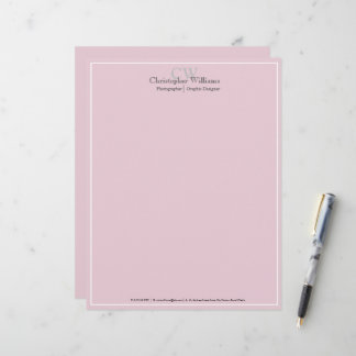 Professional Pink Minimalist Custom Letterhead