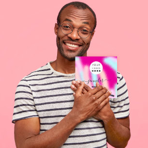 Professional Pink Pastel Ocean Custom QR LOGO  Square Business Card