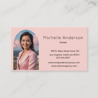 Professional Pink Photo Arch Business Card