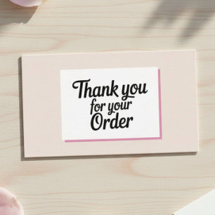 Professional Pink Small Business Thank You Card