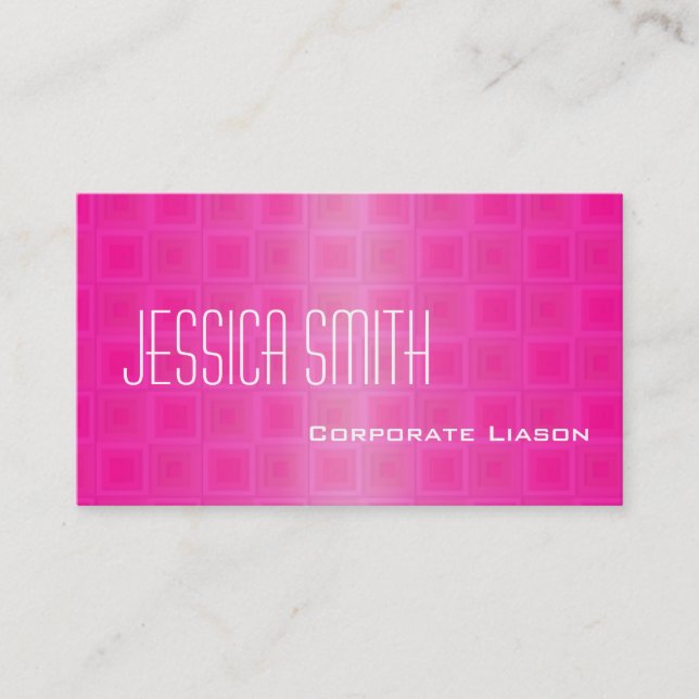 Professional Pink Squares Business Cards (Front)