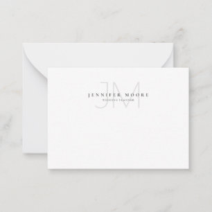 Professional Plain Black and White Monogram Card