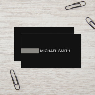 Professional Plain Black Elegant Modern Titanium Business Card
