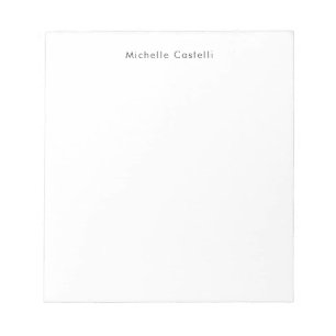Professional Plain Classical Black White Name Notepad