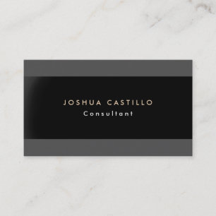 Professional Plain Elegant Grey Black Modern Business Card