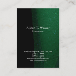 Professional Plain Green Black Background Unique Business Card