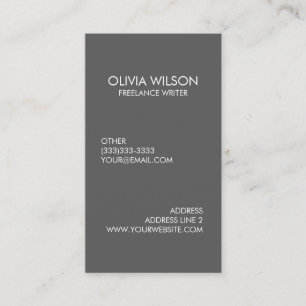 Professional Plain Grey Refined Business Card