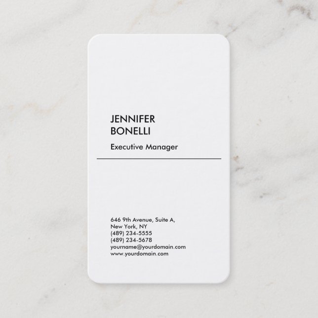 Professional plain minimalist modern business card (Front)