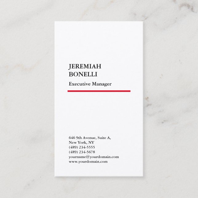 Professional plain minimalist modern business card (Front)