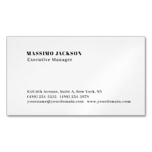 Professional plain minimalist modern Magnetic business card