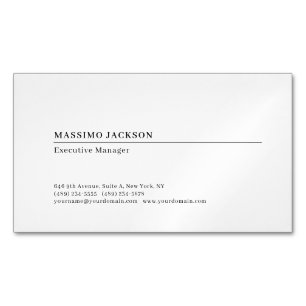Professional plain minimalist modern Magnetic business card