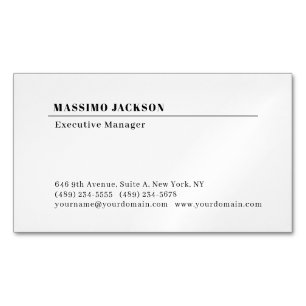 Professional plain minimalist modern Magnetic business card