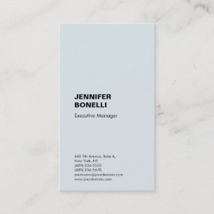 Professional plain minimalist modern marian blue business card