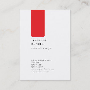 Professional plain minimalist modern red white business card