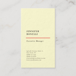 Professional plain minimalist modern trendy cream business card