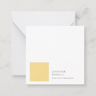 Professional plain minimalist modern yellow white card