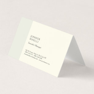 Professional plain minimalist sea salt cream color business card