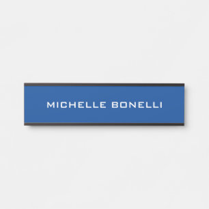 Professional Plain Modern Deep Blue Door Sign