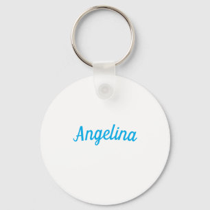 Professional Plain Modern Elegant Blue Your Name Key Ring