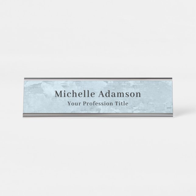Professional Plain Modern Elegant Desk Name Plate (Front)