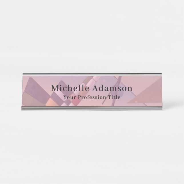 Professional Plain Modern Elegant Desk Name Plate (Front)