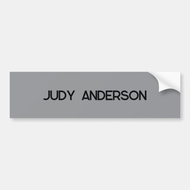Professional Plain Modern Elegant Grey Bumper Sticker (Front)