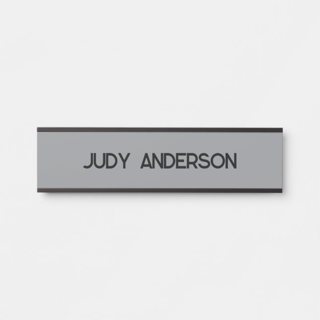 Professional Plain Modern Elegant Grey Door Sign (Front)