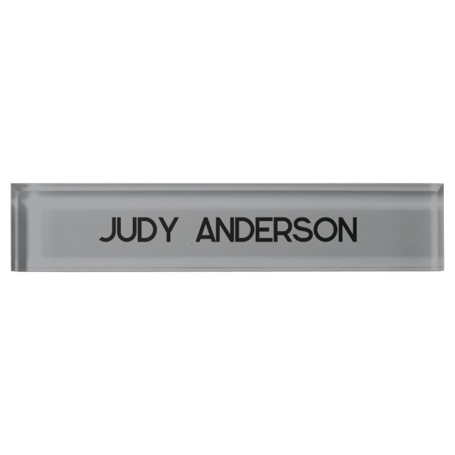 Professional Plain Modern Elegant Grey Nameplate (Front)