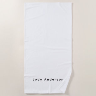 Professional Plain Modern Elegant Your Name Beach Towel