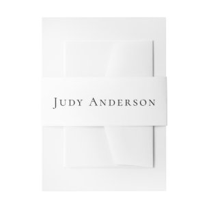 Professional Plain Modern Elegant Your Name Invitation Belly Band