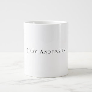 Professional Plain Modern Elegant Your Name Large Coffee Mug