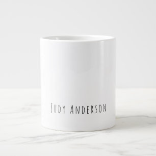 Professional Plain Modern Elegant Your Name Large Coffee Mug