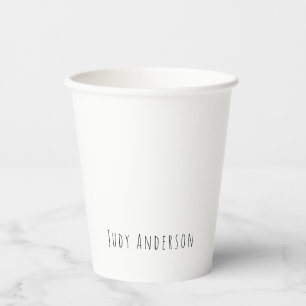 Professional Plain Modern Elegant Your Name Paper Cups