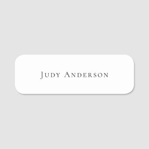 Professional Plain Modern Elegant Your Name Tag