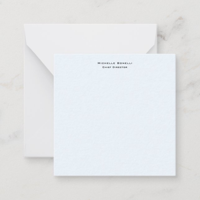 Professional Plain Modern Minimalist Alice Blue Card (Front)