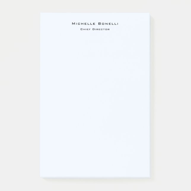 Professional Plain Modern Minimalist Alice Blue Post-it Notes (Front)
