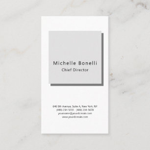 Professional Plain Modern Minimalist Grey White Business Card