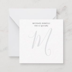 Professional Plain Modern Minimalist Monogrammed Card