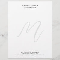 Professional Plain Modern Minimalist Monogrammed
