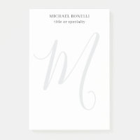 Professional Plain Modern Minimalist Monogrammed