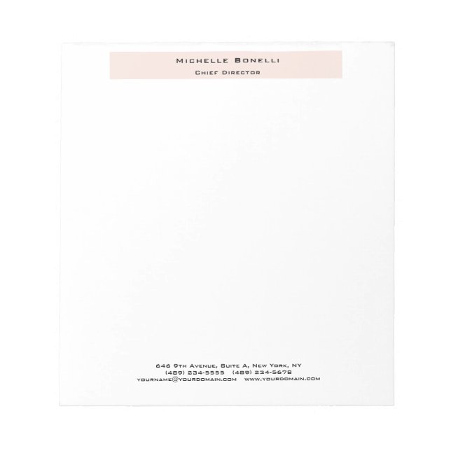 Professional Plain Modern Minimalist  Notepad (Front)