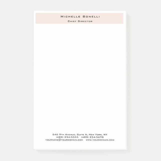 Professional Plain Modern Minimalist  Post-it Notes (Front)