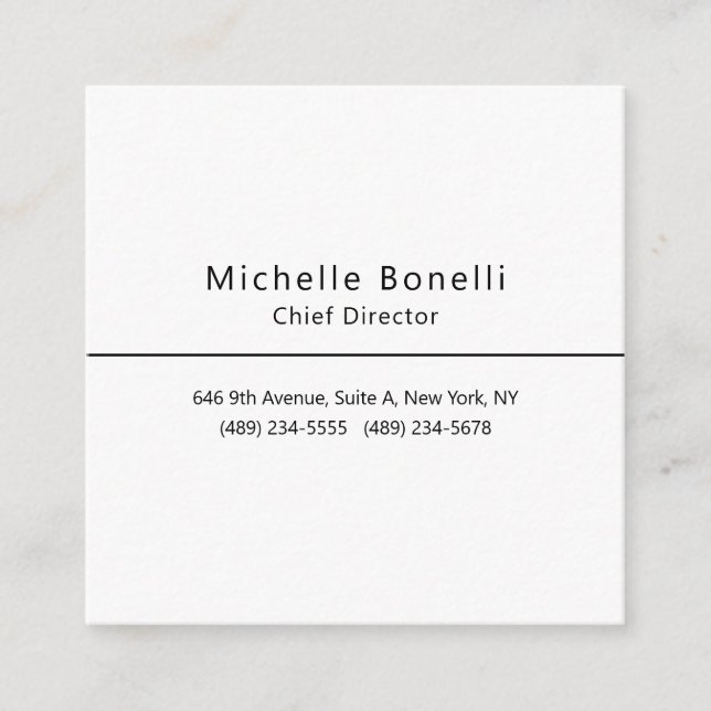 Professional Plain Modern Minimalist White Enclosure Card (Front)