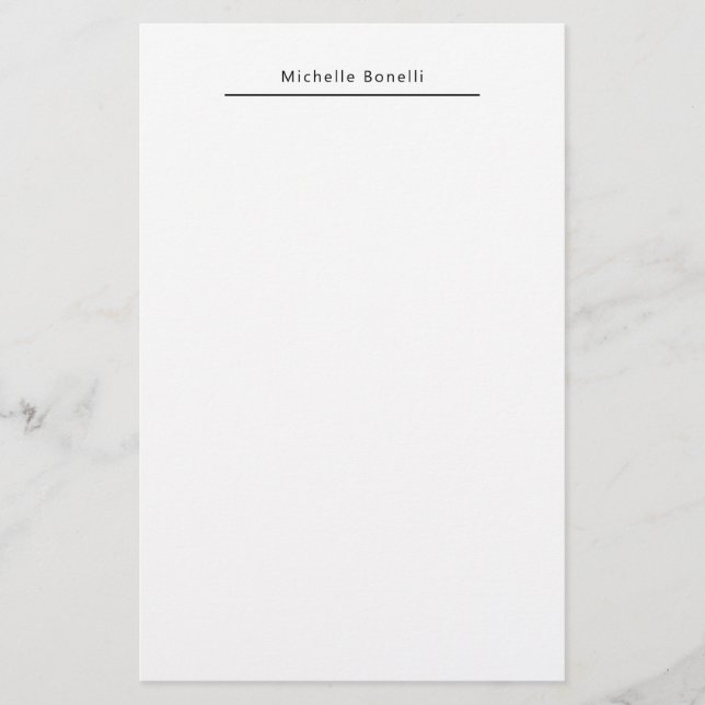 Professional Plain Modern Minimalist White Stationery (Front)