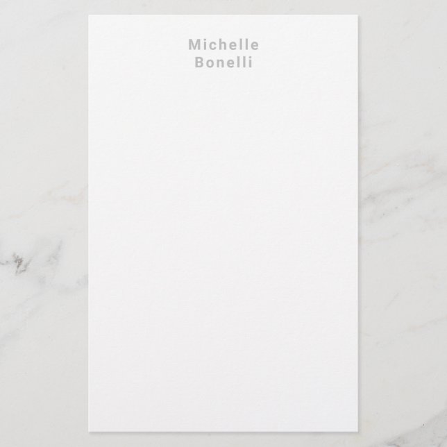 Professional Plain Modern Minimalist White Stationery (Front)