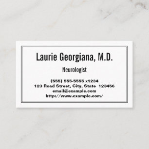 Professional & Plain Neurologist Business Card