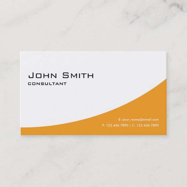 Professional Plain Orange Elegant Modern Computer Business Card (Front)