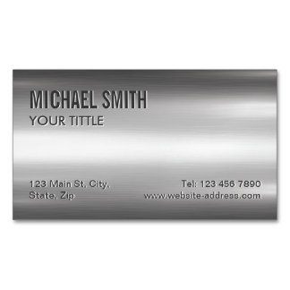 Professional Plain Sliver Radial Metallic Look Magnetic Business Card